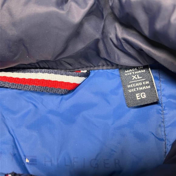 Tommy Hilfiger Color Block Puffer Jacket Mens XL Full Zip Lightweight - Picture 3 of 16